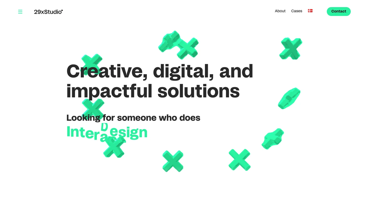 Screenshot of 29x Studio website
