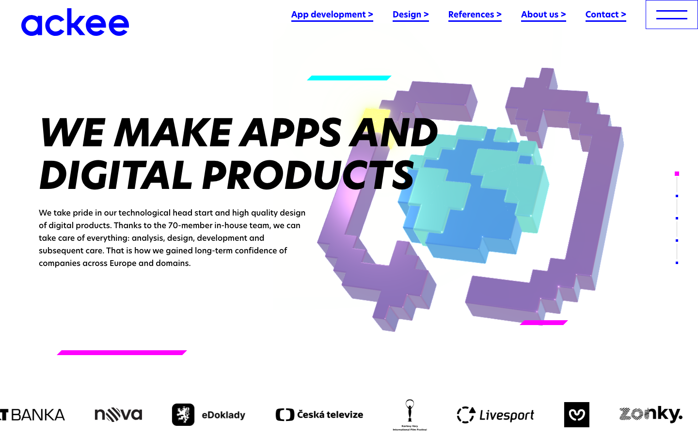 Screenshot of Ackee website