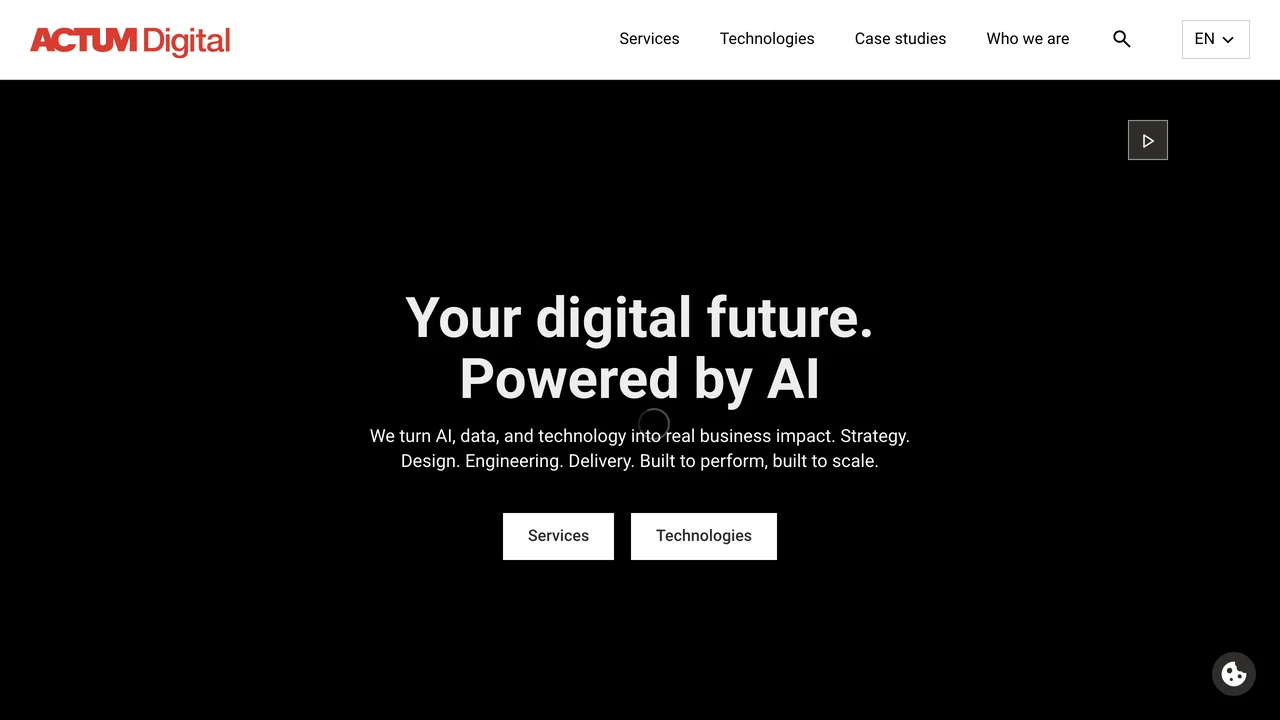 Screenshot of Actum Digital website