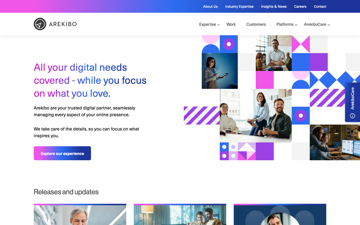 Screenshot of Arekibo website