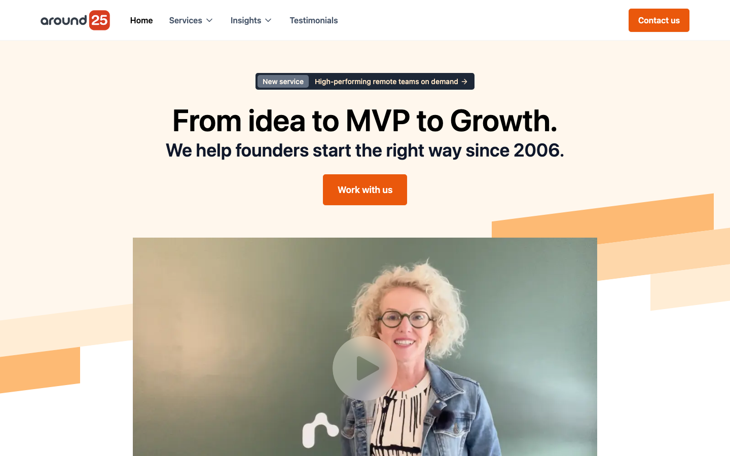 Screenshot of Around25 website