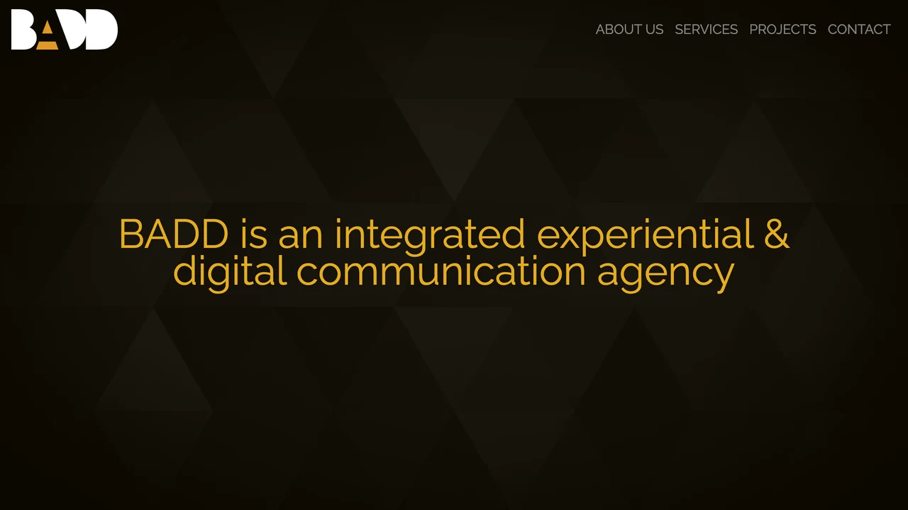 Screenshot of BADD website