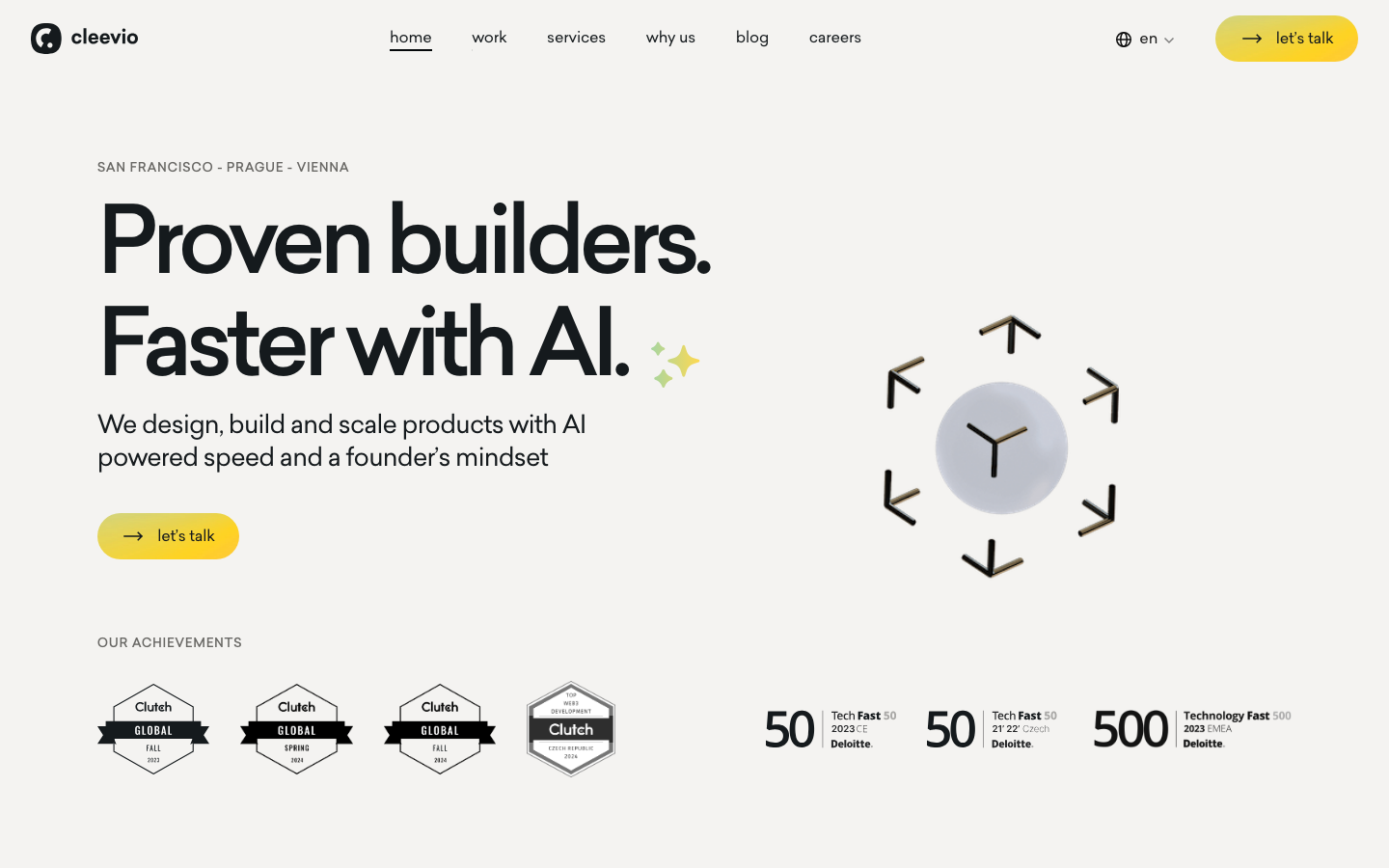 Screenshot of Cleevio website