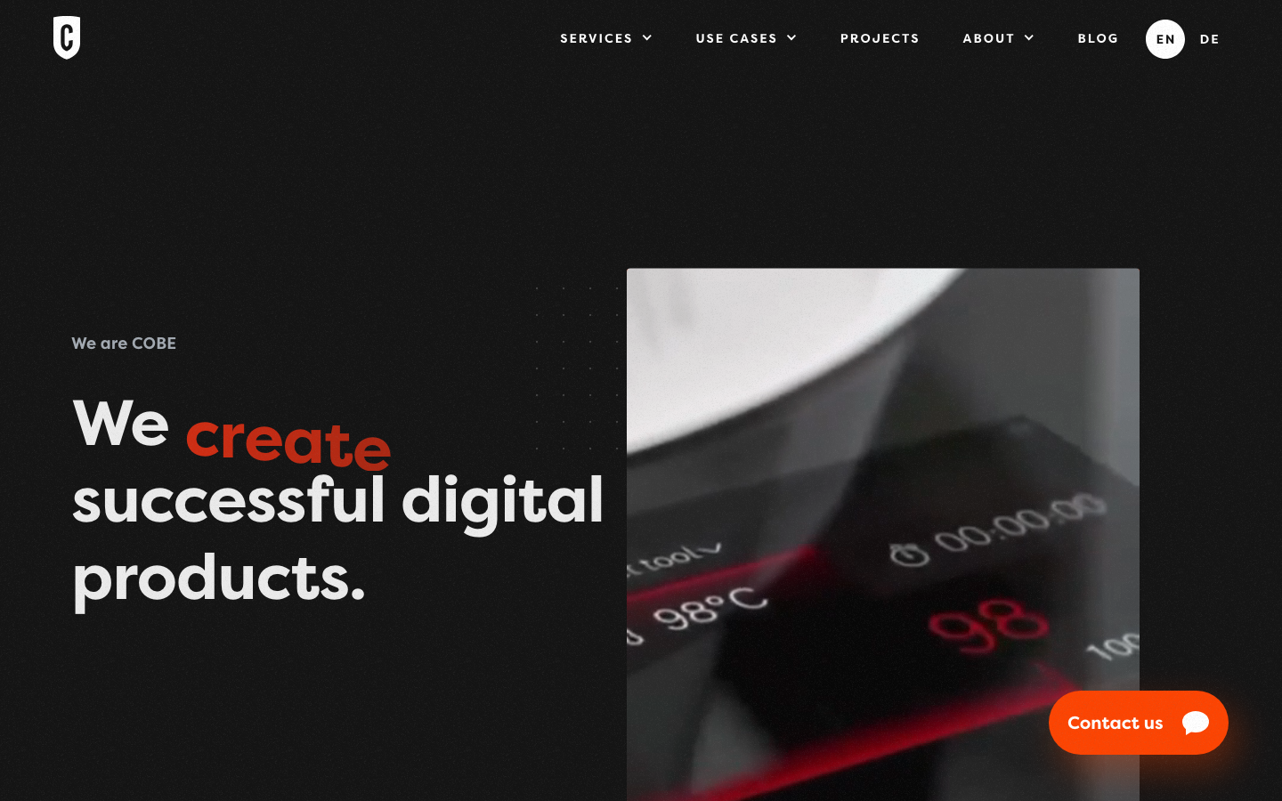 Screenshot of COBE website