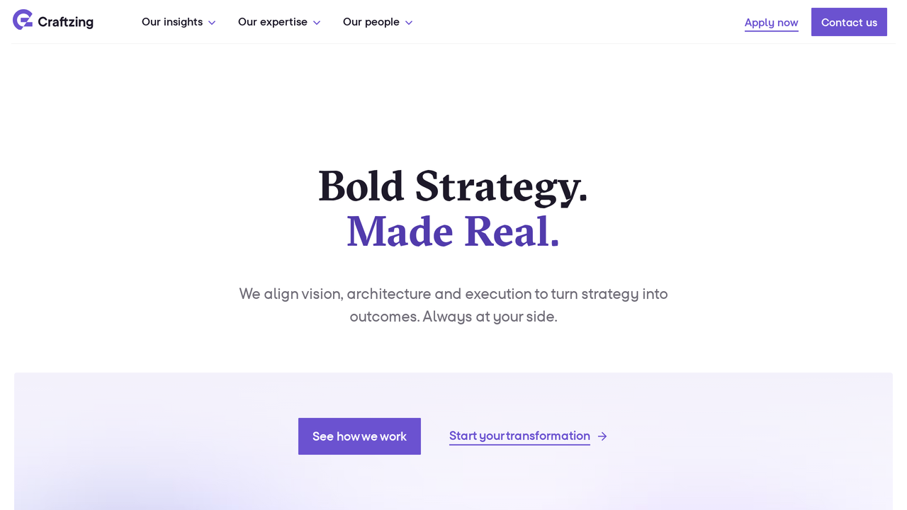 Screenshot of Craftzing website