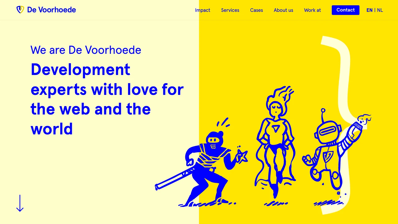 Screenshot van de website van De Voorhoede