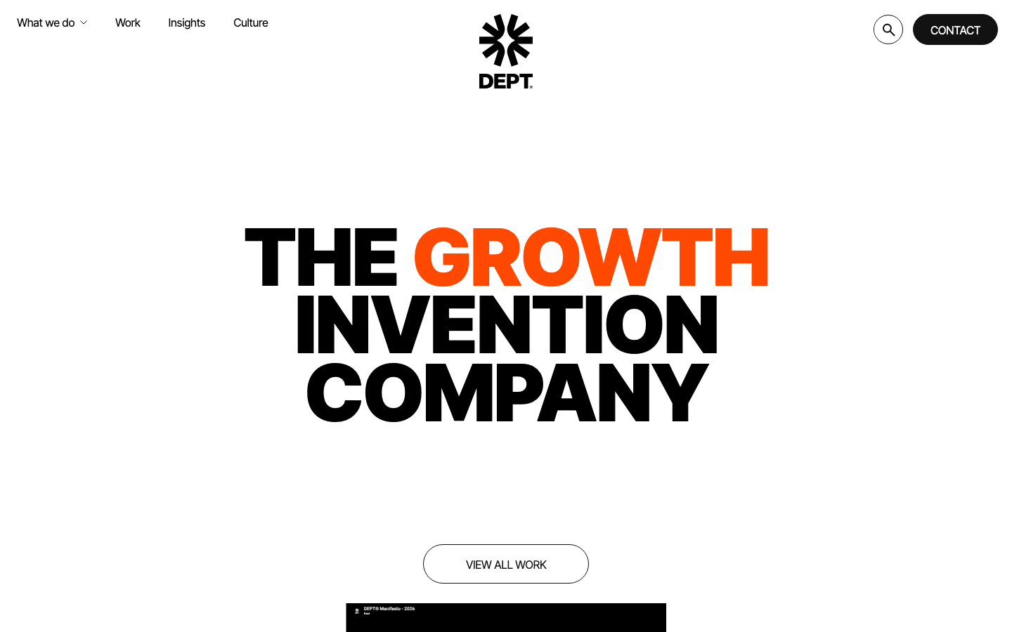 Screenshot of DEPT website