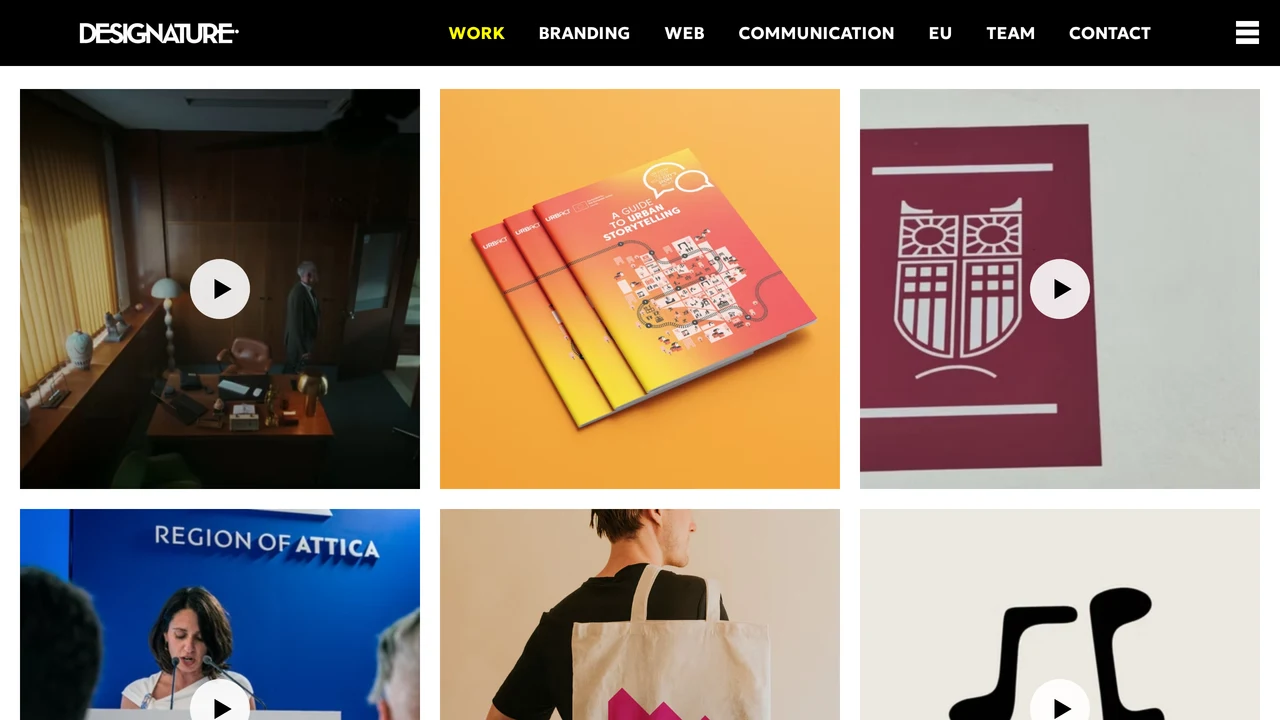 Screenshot of Designature website