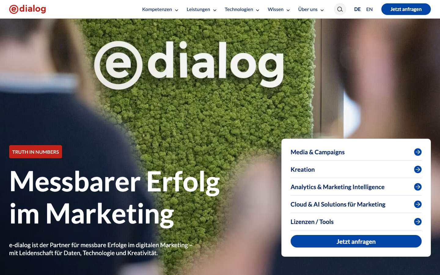 Screenshot of e-dialog website