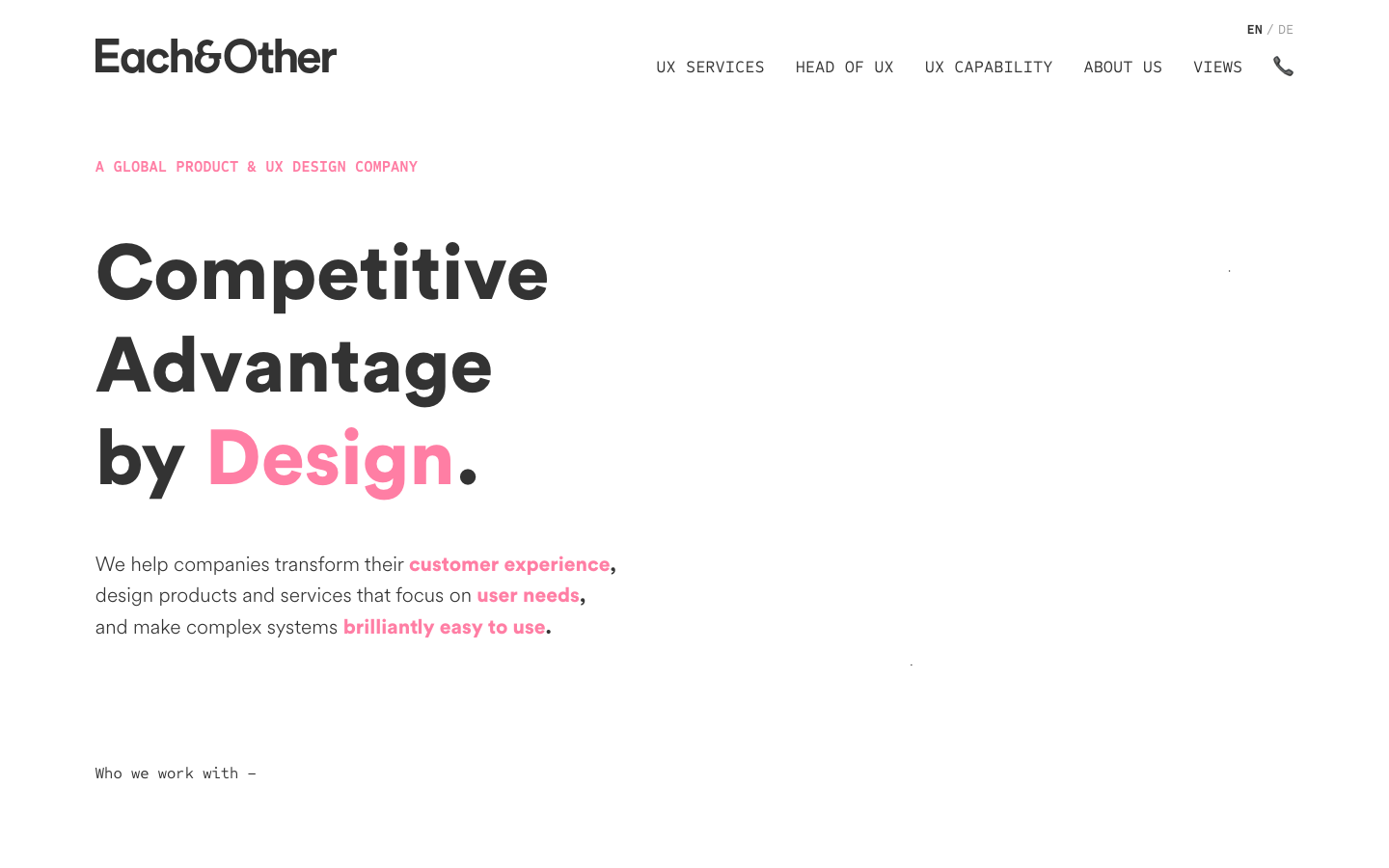 Screenshot of Each&Other website