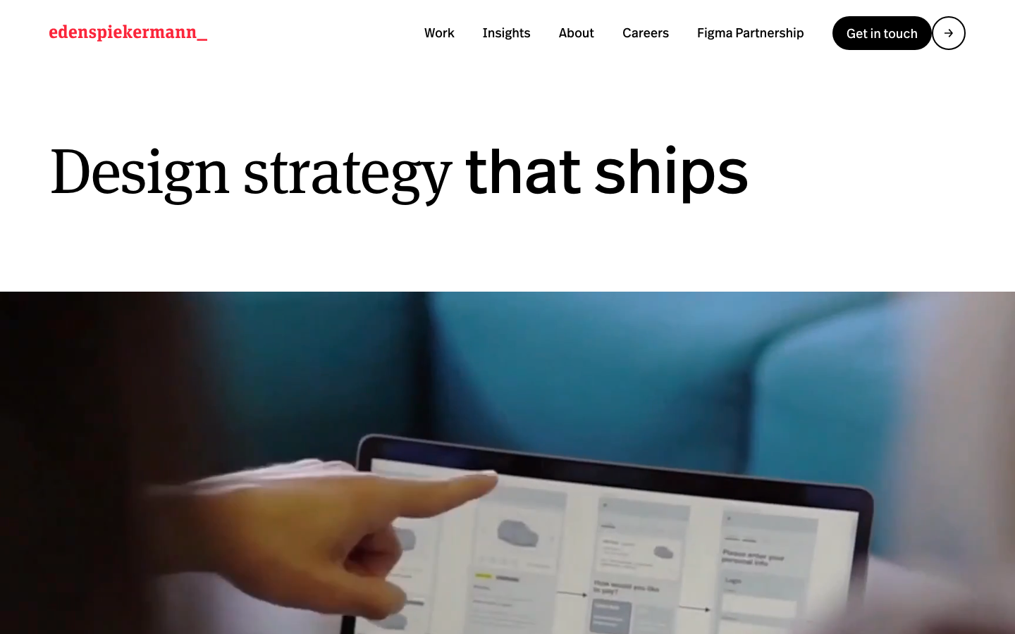 Screenshot of Edenspiekermann website