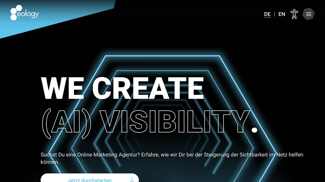 Screenshot der Website von eology