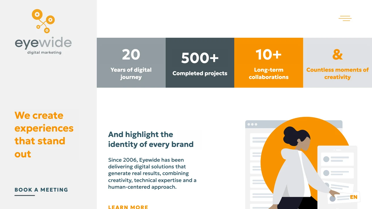 Screenshot of EyeWide website