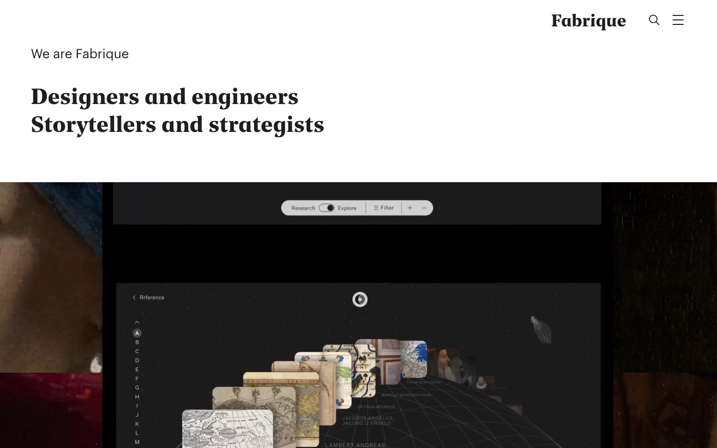 Screenshot of Fabrique website