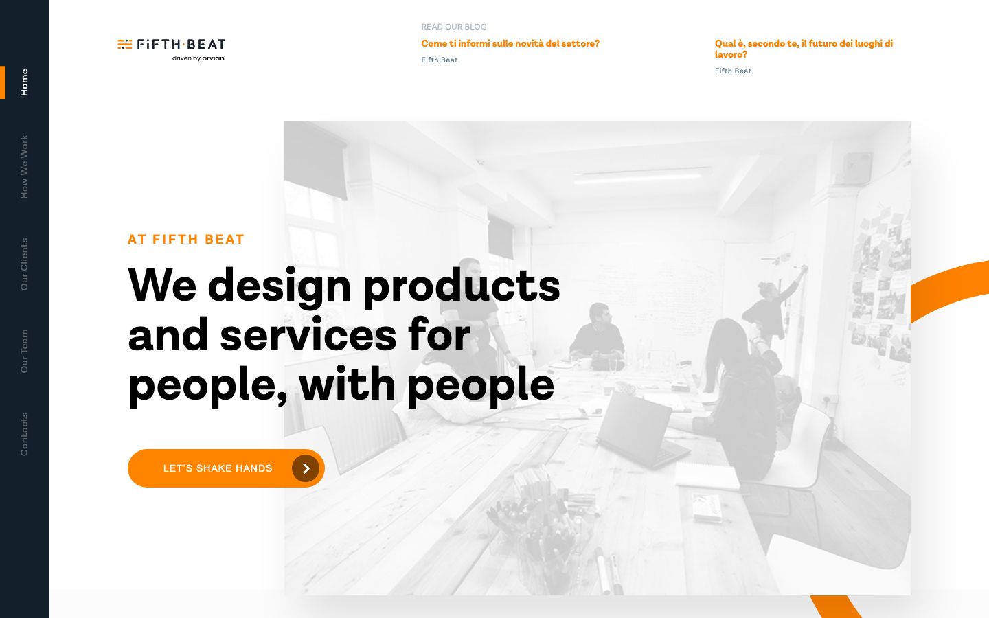 Screenshot of Fifth Beat website
