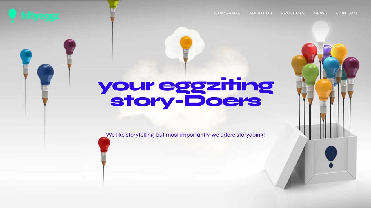 Screenshot of Fiftyeggz website