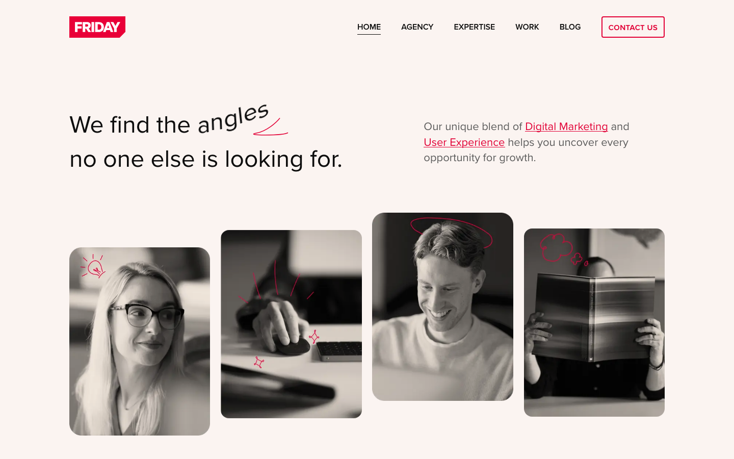 Screenshot of Friday website