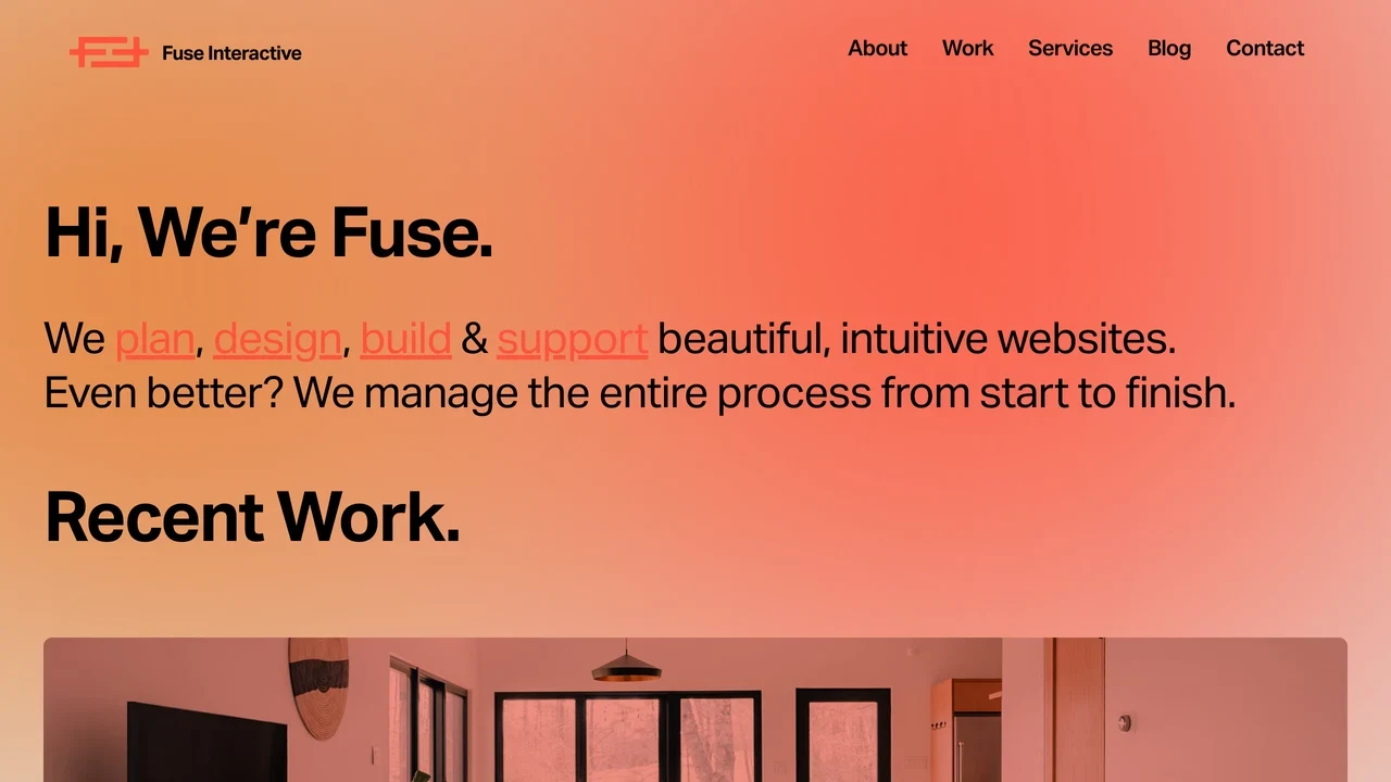 Screenshot of Fuse Interactive website