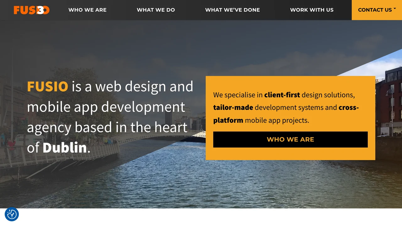 Screenshot of FUSIO website