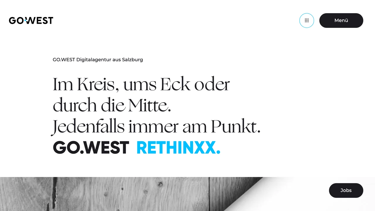 Screenshot der Website von GO.WEST