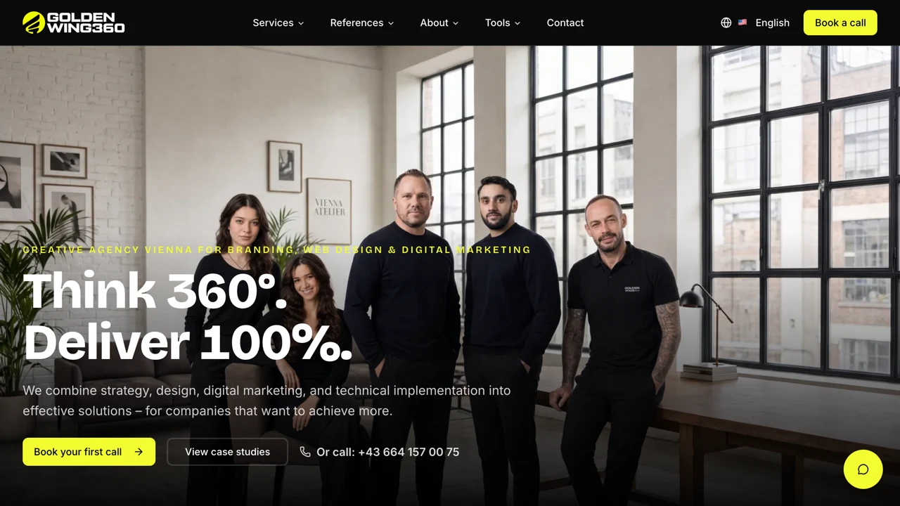 Screenshot der Website von GoldenWing