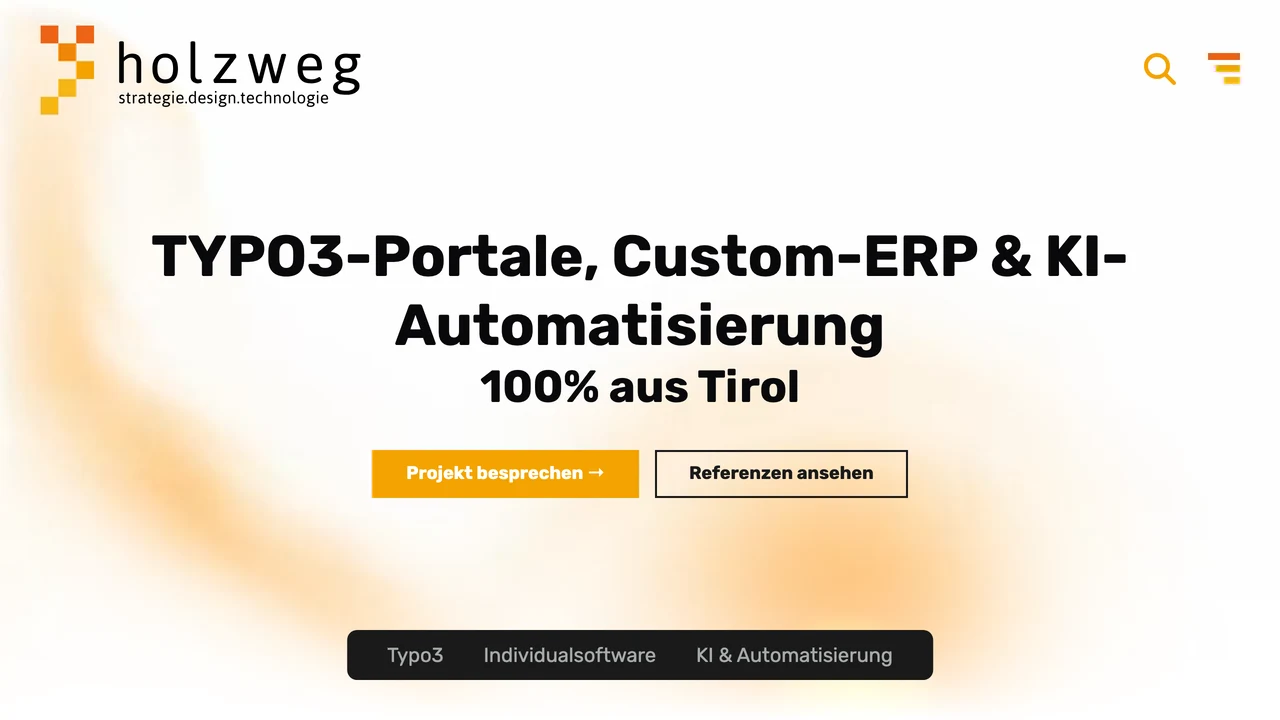 Screenshot der Website von holzweg