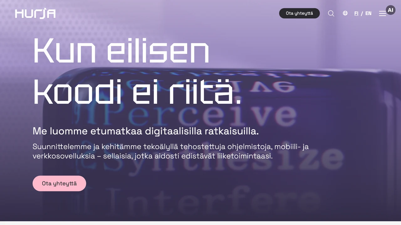 Screenshot of Hurja website