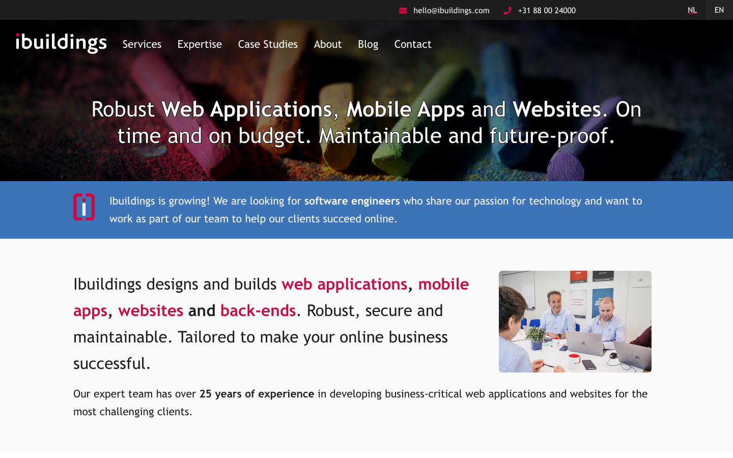 Screenshot of Ibuildings website