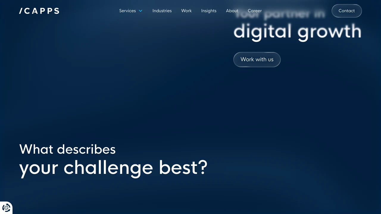 Screenshot of icapps website