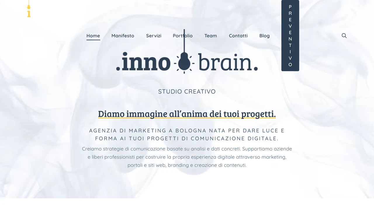 Screenshot del sito web di InnoBrain