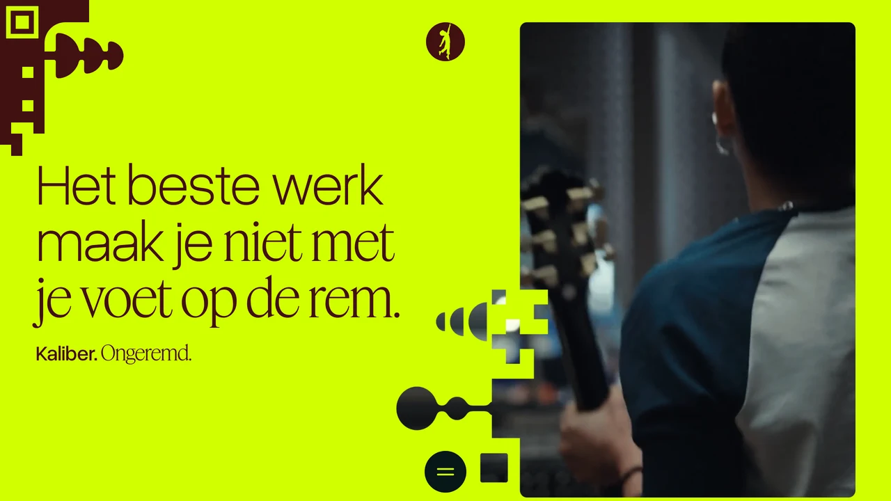 Screenshot van de website van Kaliber