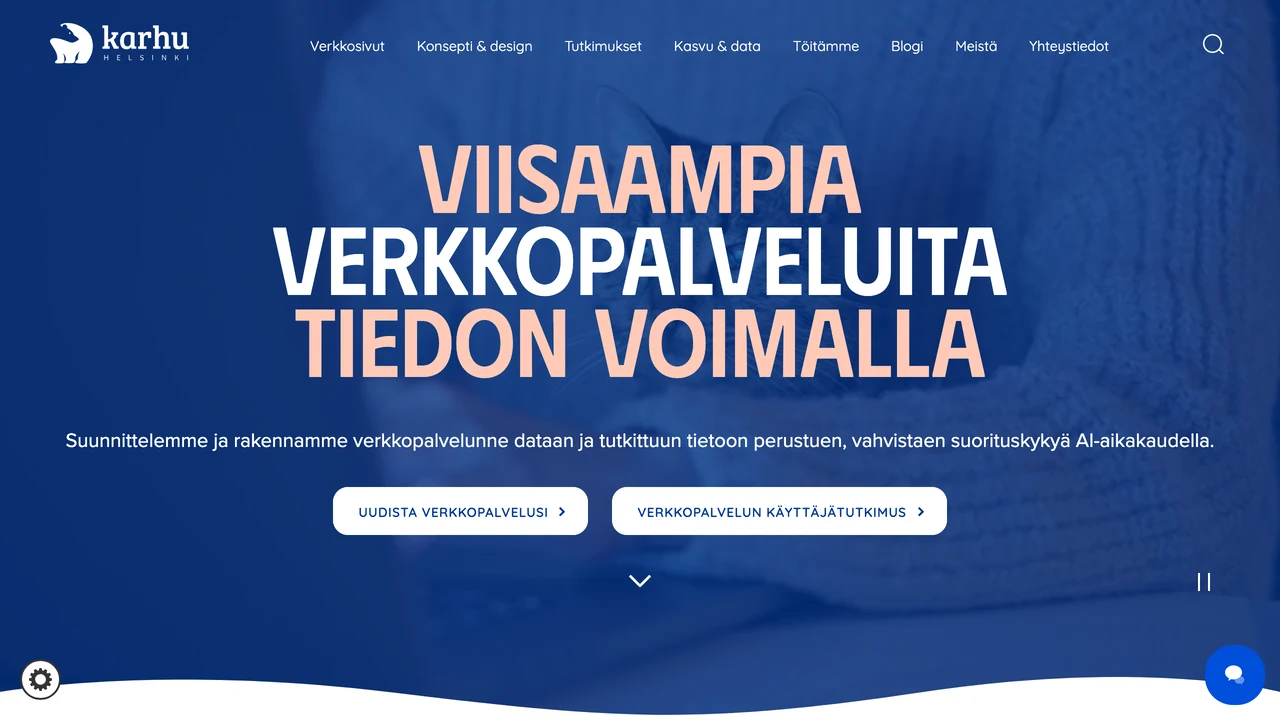 Screenshot of Karhu Helsinki website