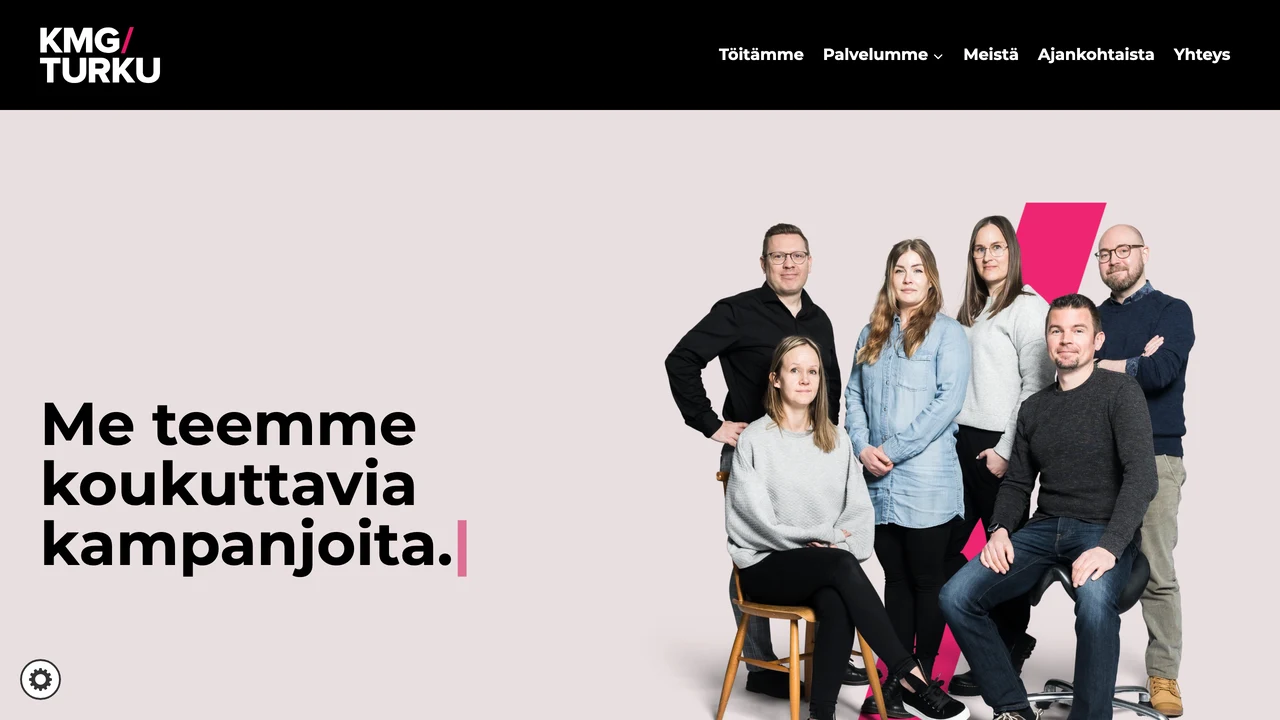 Screenshot of KMG Turku website