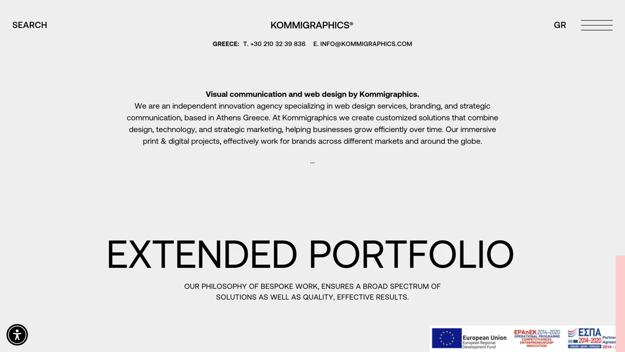 Screenshot of Kommigraphics website