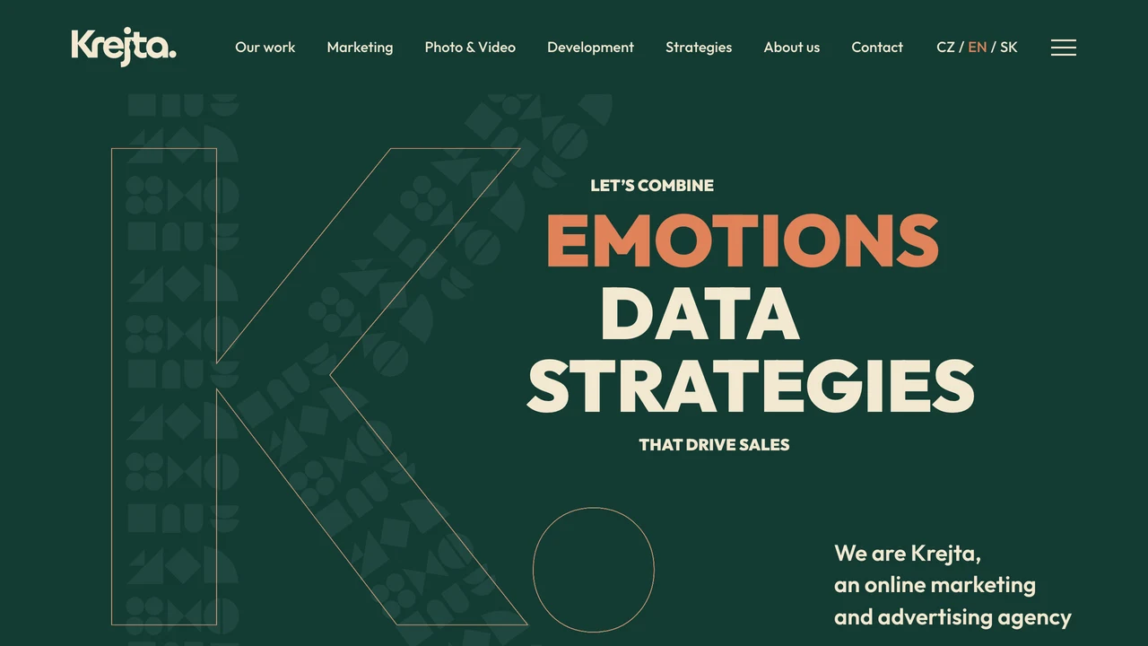 Screenshot of Krejta website