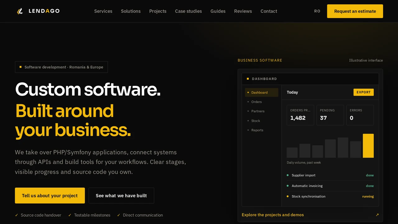 Screenshot of LENDAGO website
