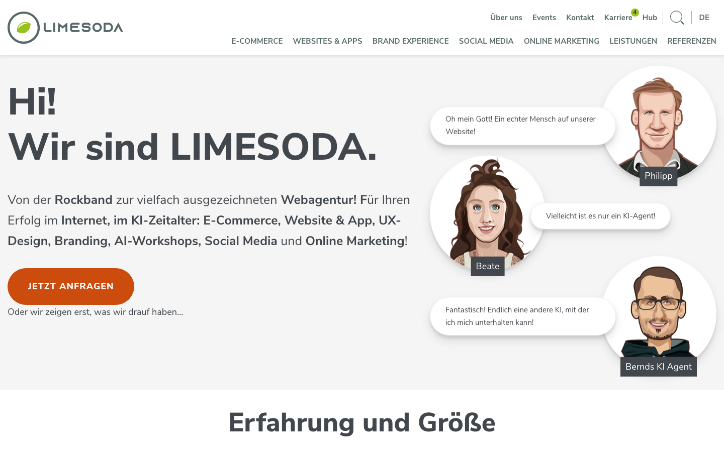 Screenshot of LIMESODA website