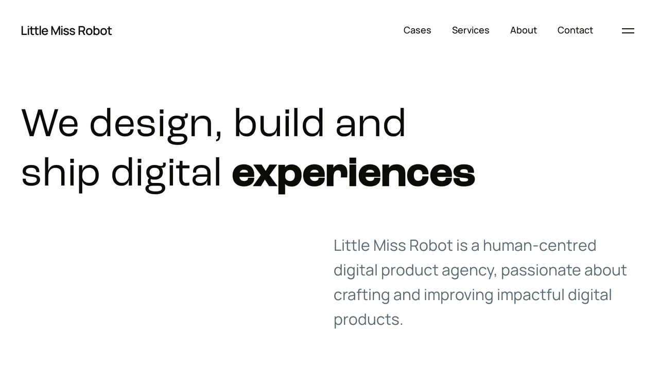 Screenshot of Little Miss Robot website