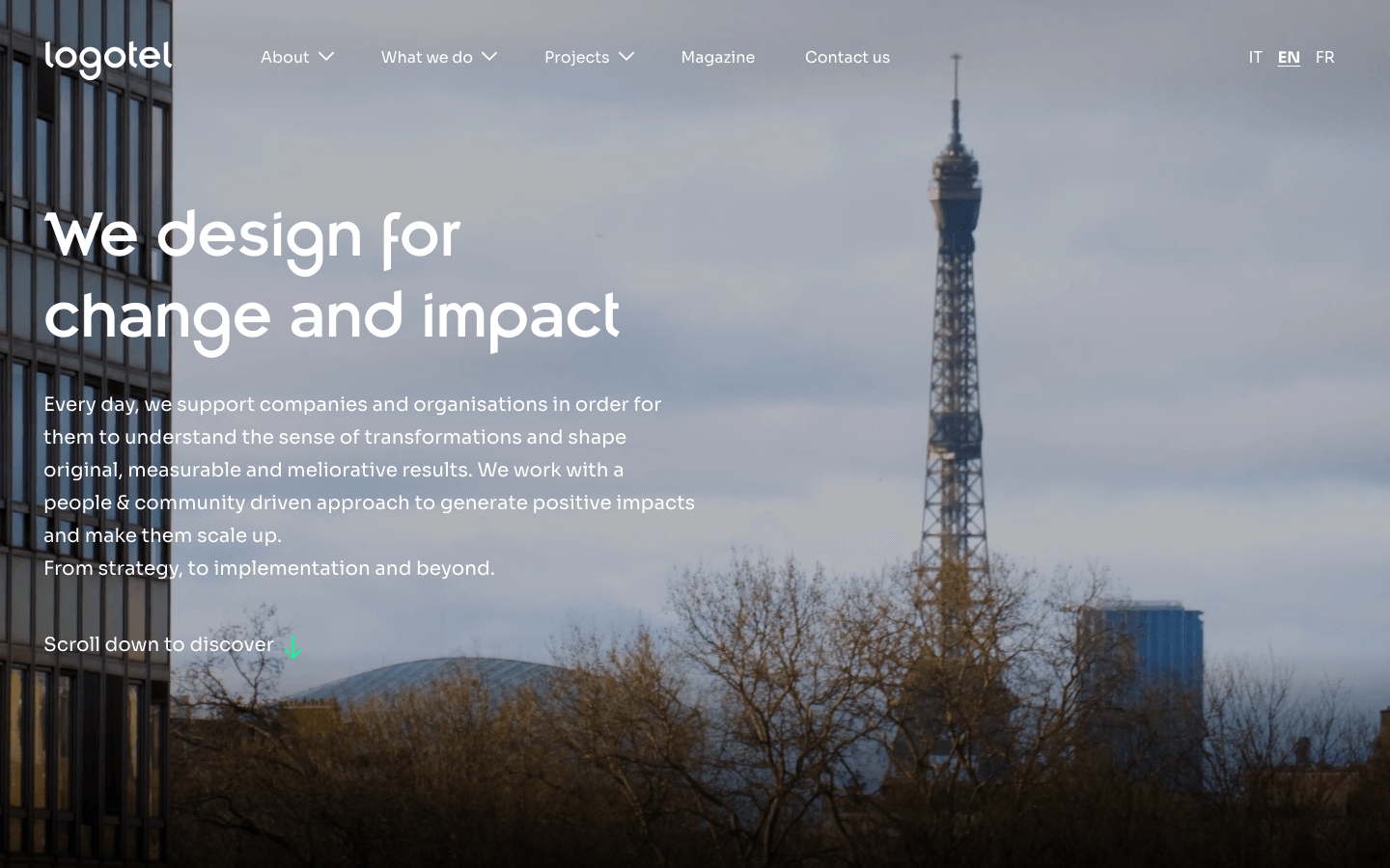 Screenshot of Logotel website
