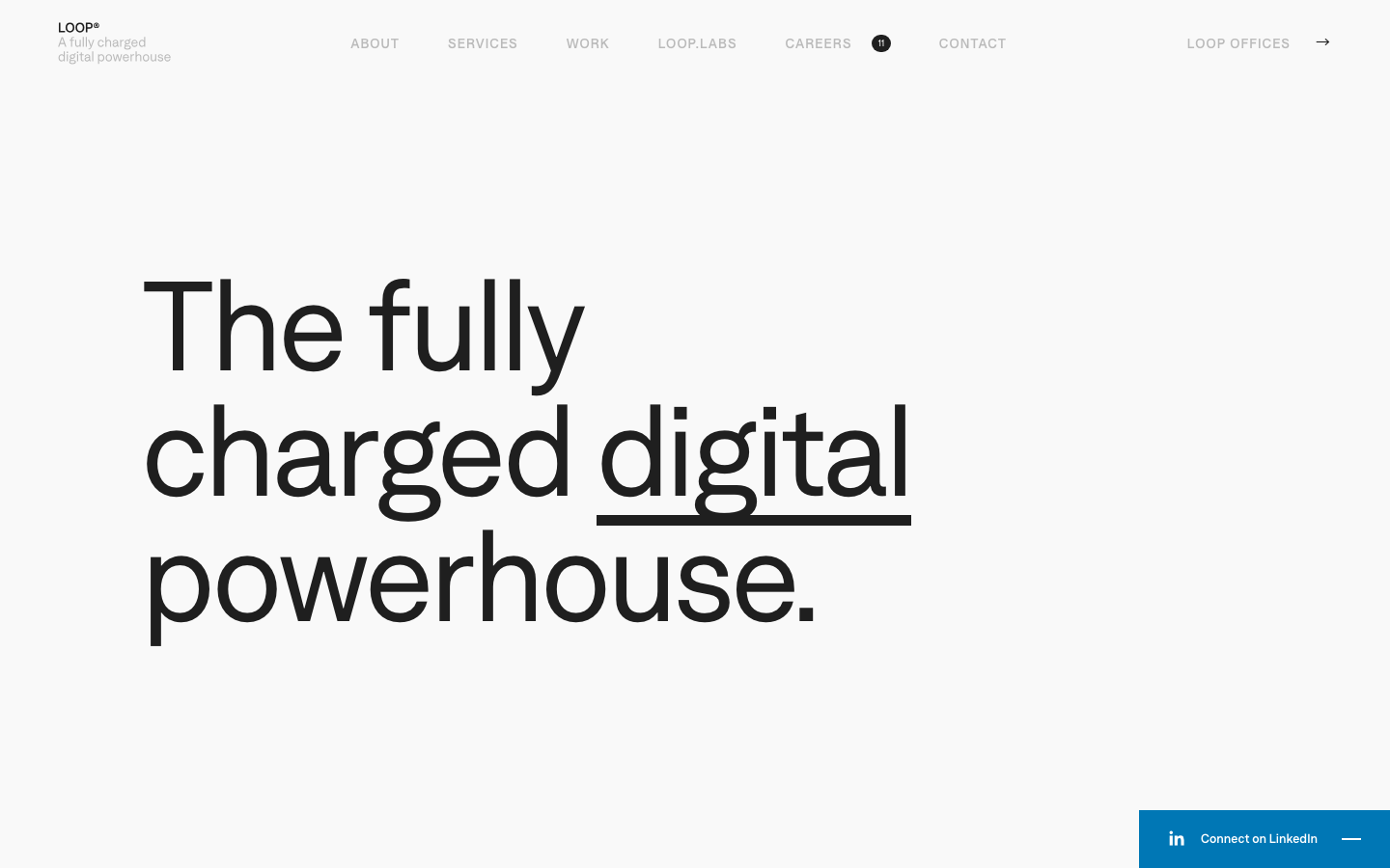 Screenshot of LOOP website