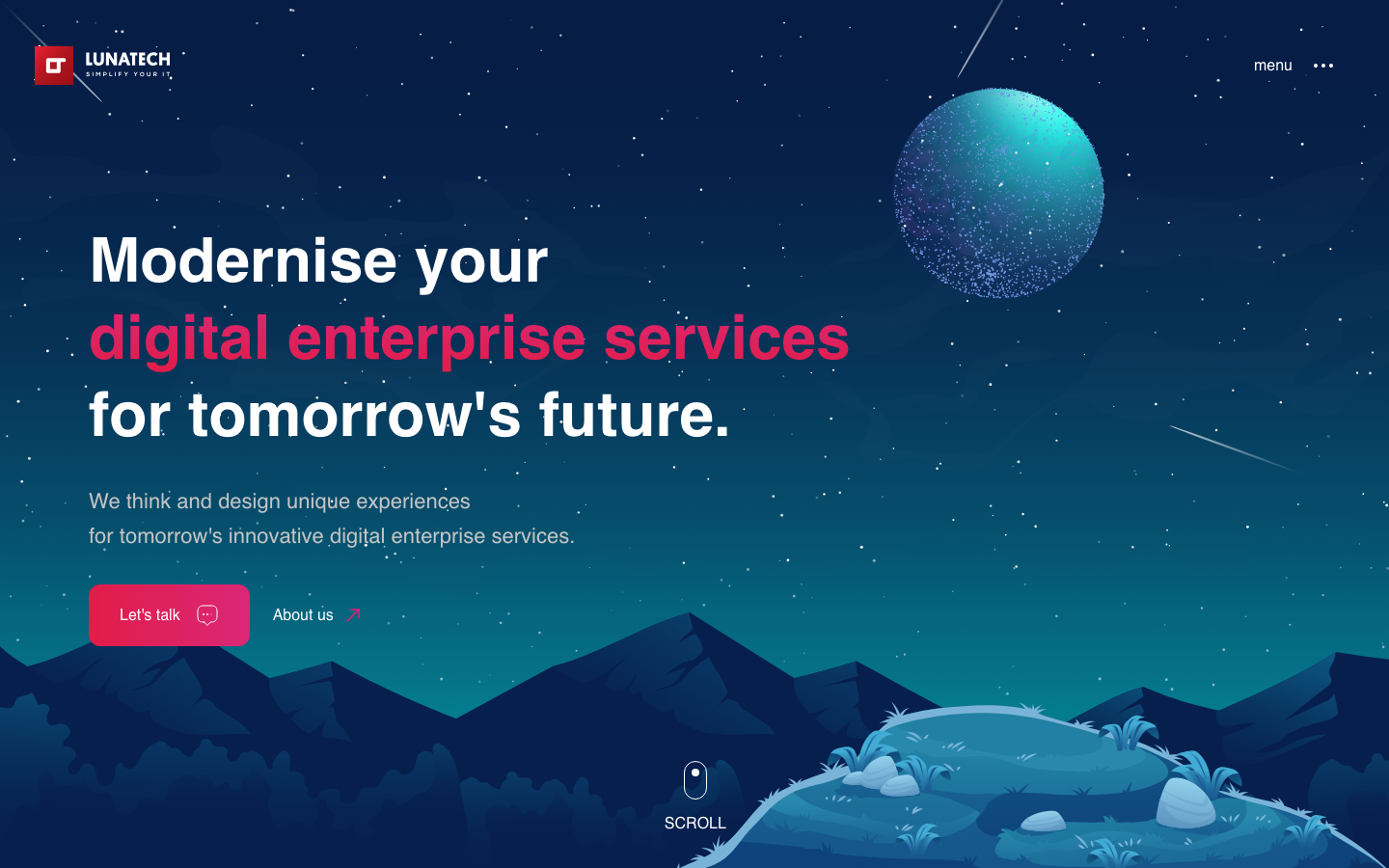 Screenshot of Lunatech website