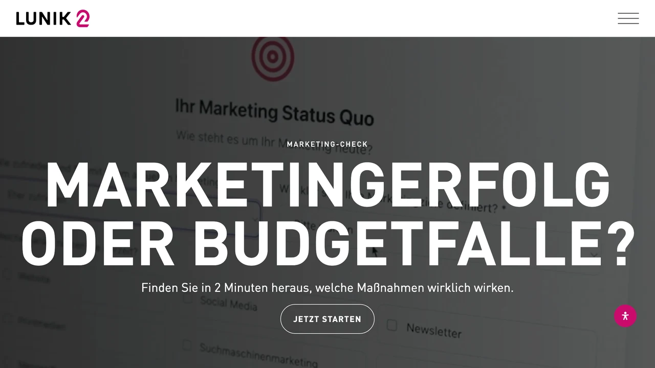 Screenshot der Website von Lunik2