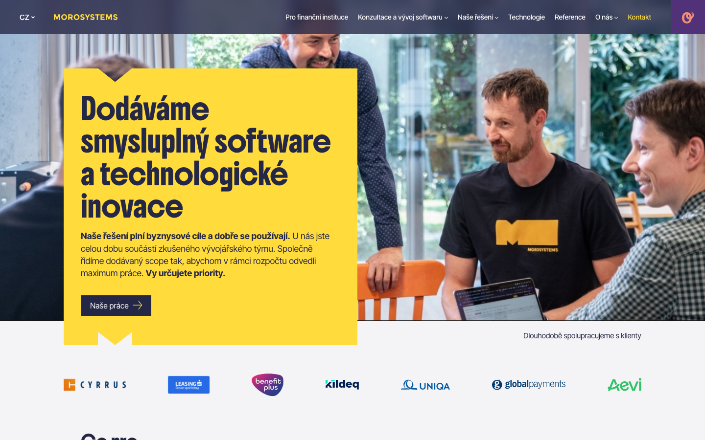 Screenshot of MoroSystems website
