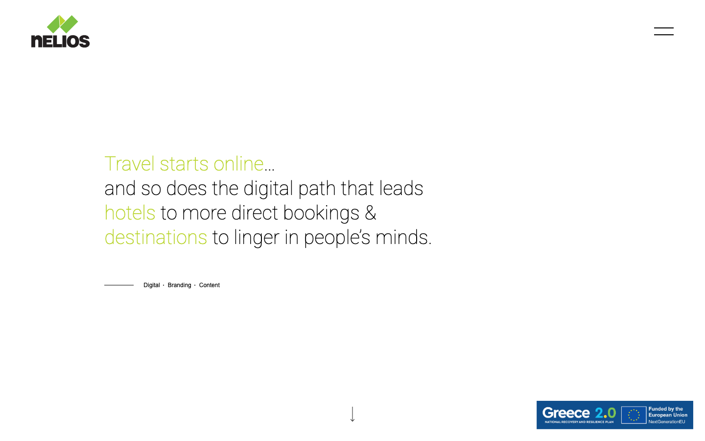 Screenshot of Nelios website