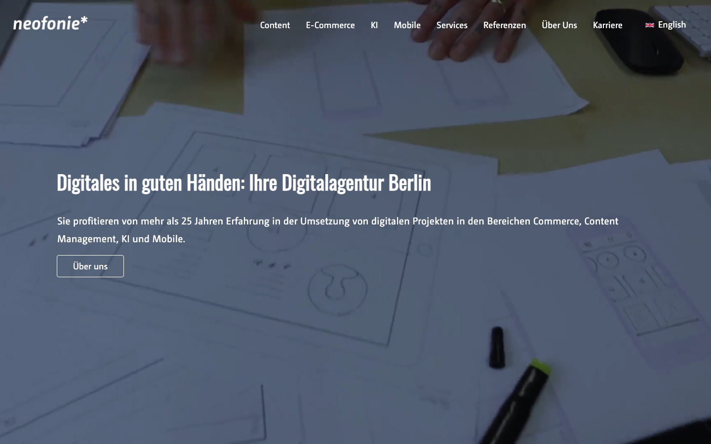 Screenshot of Neofonie website