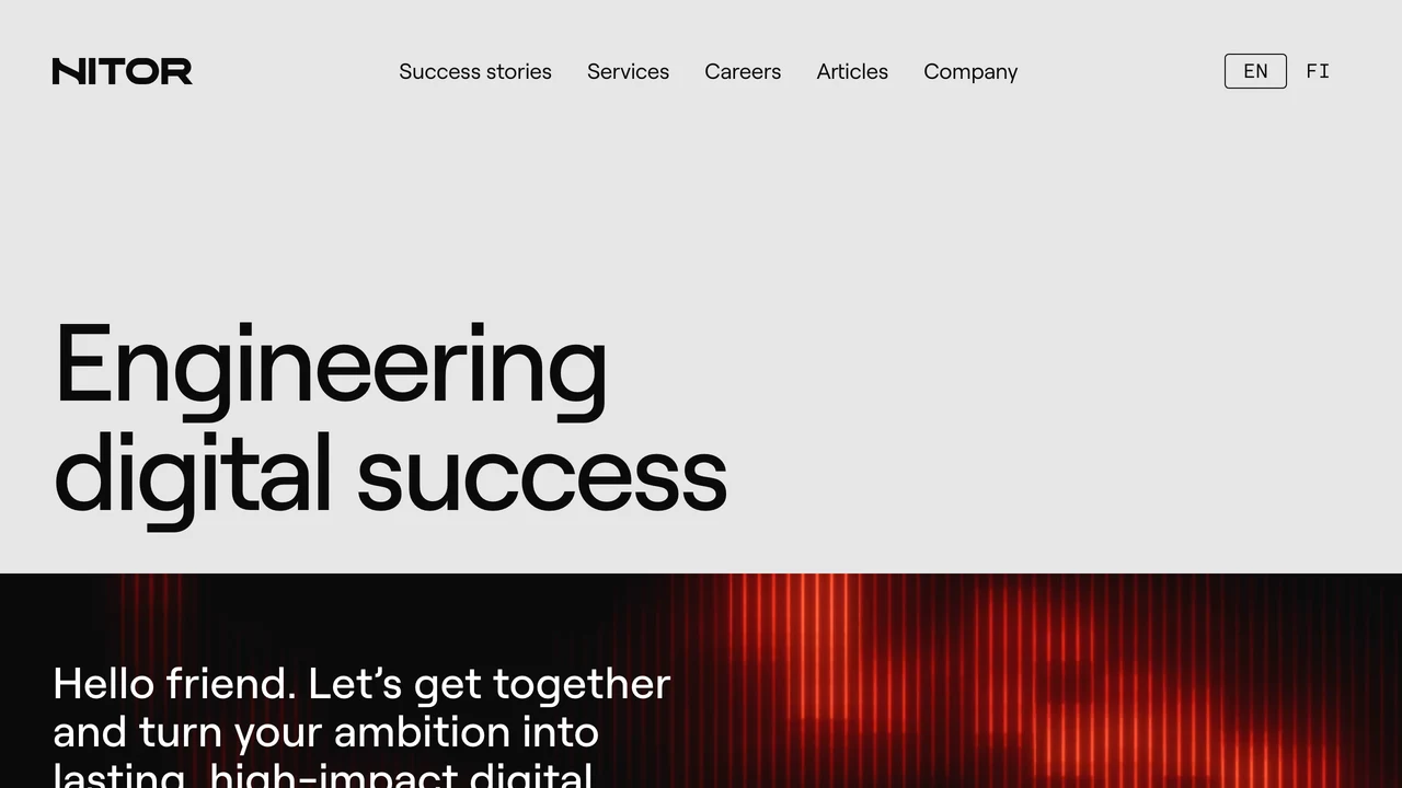 Screenshot of Nitor website