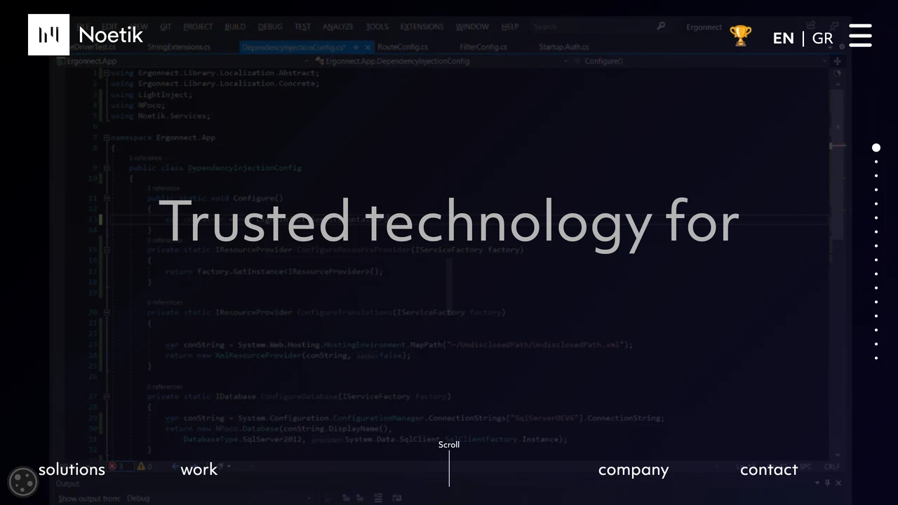 Screenshot of Noetik website