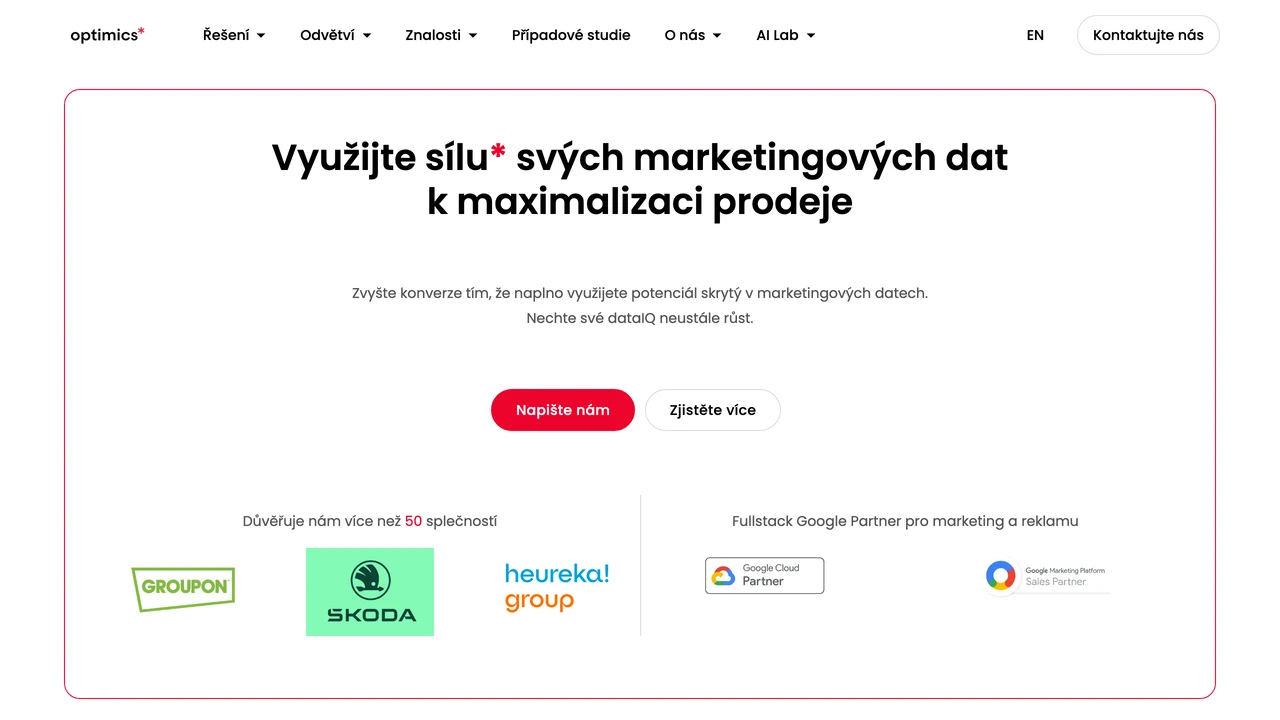 Screenshot of Optimics website