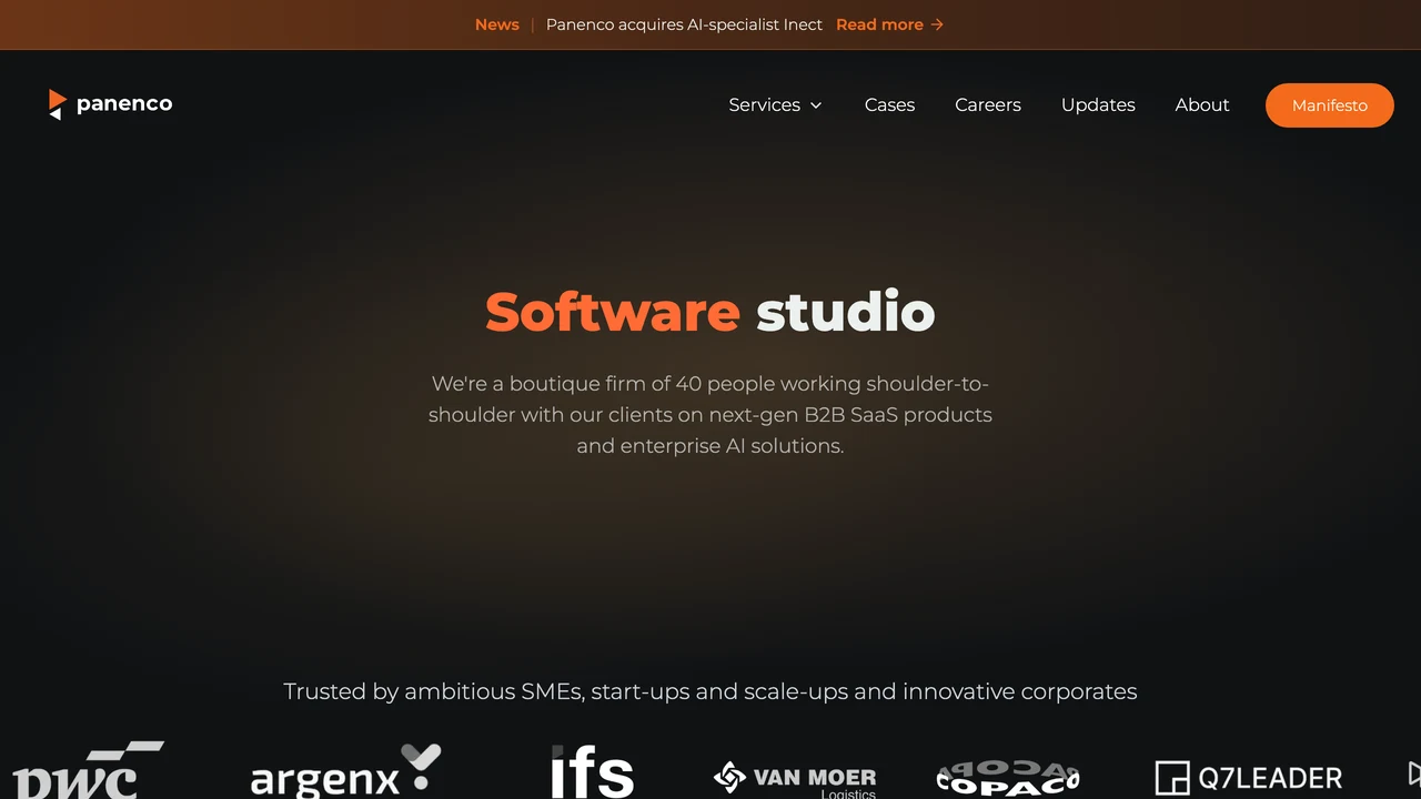 Screenshot of Panenco website