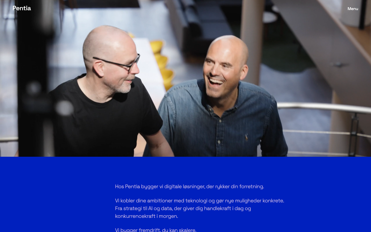 Screenshot of Pentia website